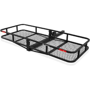 Arksen 60 × 25 × 6 بوصة قابلة للطي حاملة رف شحن 500 رطل السعة الشاقة 2 بوصة سلة الأمتعة مستقبل لسيارة سيارات الدفع الرباعي السفر