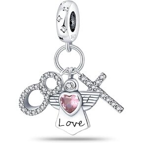 KUNSIR Charms Beads fits Pandora Charm bracelets for Woman 925 Sterling Silver Dangle Pendant Bead Jewelry Beads Gifts Happy Birthday Charms for Women Bracelet&Necklace