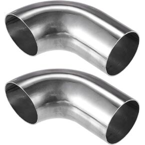 2 PCS أنبوب أنبوب الكوع ، 2 "OD 4.72" 3.15 "الساق 90 درجة DIY أنبوب العادم أنبوب الهواء إنبوب هواء عالمي لشاحنة السيارة دائمة 304 الفولاذ المقاوم للصدأ الفولاذ المقاوم للصدأ