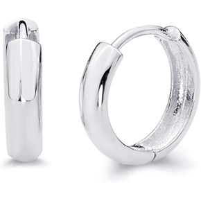 14k REAL Yellow OR White Gold 3mm Thickness Huggie Earrings (12 x 12 mm)