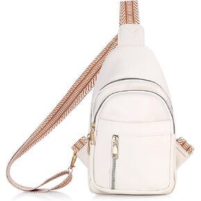 Sling Bag for Women Men Extended Shoulder Strap Crossbody Bag Imitation PU Leather Backpack Fanny Pack Travel Purse