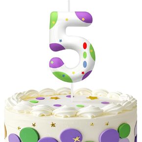 Red Blue 3rd Birthday Candle for Cake Decorations, Birthday Number 3 Candle Cake Topper for Cartoon Themed Parties, Candles for Boys Girls Party Decorations Supplies