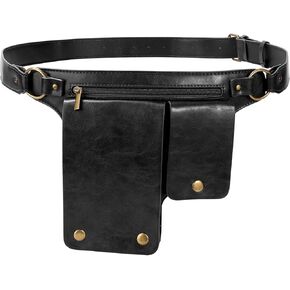 JASGOOD Waist Bag Leather Fanny Pack for Women Vintage Renaissance Belt Festival Pouch Faux Leather Hip Bag for Travel Hiking