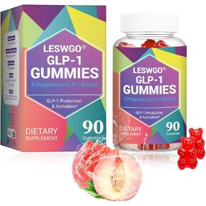 GLP-1 Gummies | GLP-1 Supplement- 90 Gummies-Probiotic, Berberine, Fiber Support GLP-1 Naturally, GLP-1 Probiotic Gummies for Men*Women(Peach Flavor) (Pack of 1, Peach Flavor,90 Gummies)