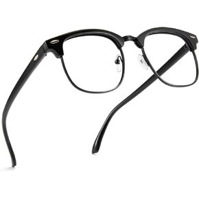 Cyxus Blue Light Glasses Men Retro Semi Rimless Clear Blue Light Glasses for Computer Eye Strain Gaming Glasses Anti Harmful Blue Light for Men Women