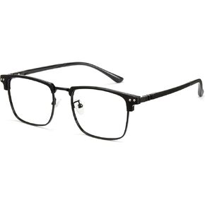 Cyxus Men Blue Light Blocking Glasses Half Rimless Computer Gaming Glasses Square Fashion Glasses for Men 8133
