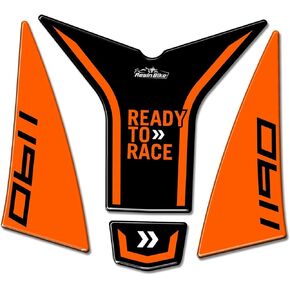 ملصقات دراجة نارية ثلاثية الأبعاد متوافقة مع KTM 1190 Adventure S 2013-2016. حماية قسم الذيل من المطبات والخدوش. ملصقات مطلية بالراتنج ثلاثي الأبعاد - مصنوعة في إيطاليا