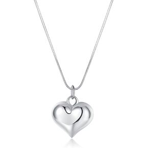 Sluynz 925 Sterling Silver Love Love Heart Choker Necklace للنساء المراهقات مكتنزة القلب قلادة قلادة أم عيد الأم قلادة