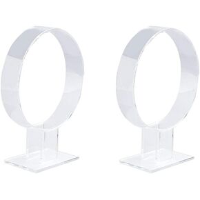 esowemsn 2pcs Clear Acrylic Headband Display Stand Headwear Holder Hairband Organizer Single Hair Hoop Holder Fixing Tools Accessories
