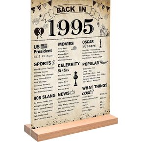 DARUNAXY 70th Birthday Party Decorations, Vintage Back in 1955 Poster Acrylic Sign with Stand 70 Year Old Party Supplies for Men& Women Vintage 1955 Table Decor 70th Anniversary Class Reunion Gifts