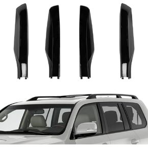 TTCR-II Compatible with 2010-2018 Toyota Land Cruiser Prado FJ150 Roof Rack Cover, for 2010-2018 Toyota Land Cruiser Prado J150 Cargo Luggage Rack Rail End Cover Shell 4 Pcs (Piano Black, Painted)