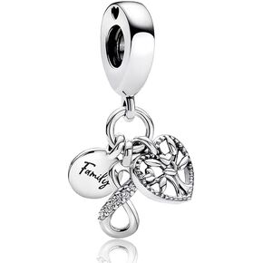 925 Sterling Silver Women Bracelets Necklace Heart 2025 Pendant Women Hand in Hand &Love Angel Wing Full of Heart Clip Safety Chain Charm Mother's Day with Zirconia in Saudi Arabia