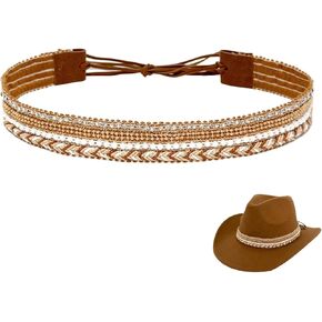 Cowboy Hat Bands for Men Women, Leather Hatbands Belt for Cowboy/Western/Fedora/Cowgirl Hats
