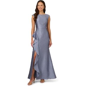 Adrianna Papell Women's Shimmer Jacquard Mermaid ثوب