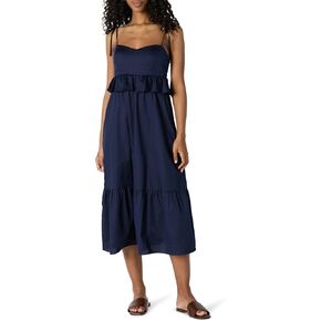 Amazon Essentials Fit Women و Flare Cotton Sateen Empire Weist Midi Fruchice Dress