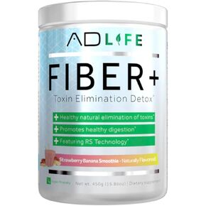 Project AD Fiber+ Vegan Fiber Supplement Powder, Supports Gut Health and Digestive Regularity (Strawberry Banana, 16.4 oz)
