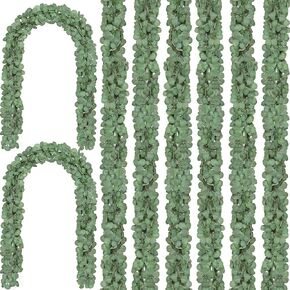 CQURE 36PCS Eucalyptus Garland ، eucalyptus الاصطناعي يترك طاولة خضراء جارلاند الزهور مجددًا لحفل الزفاف طاولة الموقد جدار غرفة نوم