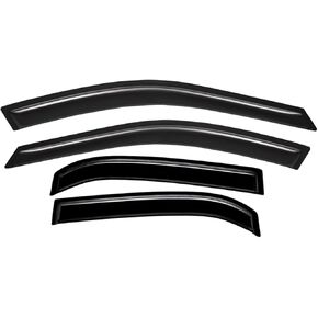 Lightronic Extra Durable Outside Mount Auto Vent Window Visor, Fits 1995-2005 Chevrolet Cavalier (Sedan) & Pontiac Sunfire (Sedan), UV Protection Rain Guard, Original Window Deflector, Smoke, 4-Pcs