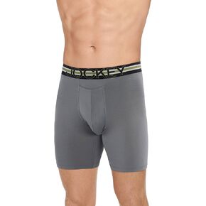 Jockey Men's Underwear Sport Stability Pouch Microfiber 9" Long Leg Boxer Brief