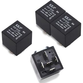Pack-4 Car 5 Pin 12V 40a Relay ، مقاومة للماء قذيفة مثبتة للماء ، بدء ترحيل العاصمة ، مجموعة متتالية متعددة الأغراض مضمّنة ، Universal for Cars (أسود)