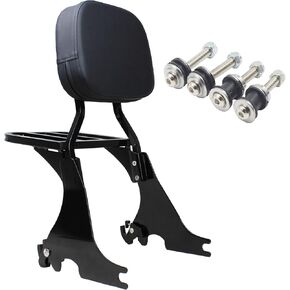 YHMOTO Motorcycle Detachable Passenger Backrest Sissy Bar & Luggage Rack with Docking Hardware Kits for Harley Sportster XL 883 1200 2004-2024 (Chrome)