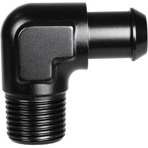 1/8" NPT Male to 3/8" Barb Fitting Adapter Straight Aluminum Black