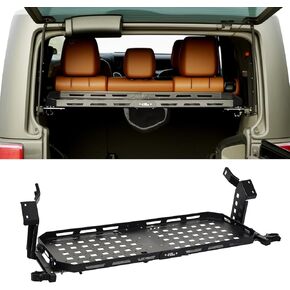 سلة رف الشحن الخلفية Joytutus مع صدمة الغاز متوافقة مع 2007-2018 Wrangler JK (فقط للأعلى الصلب) ، رف تخزين الجذع 350 رطلا ، لوحة حاجز الحيوانات الأليفة