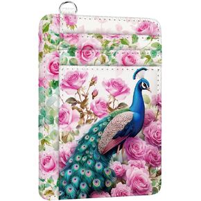 RFID Blocking Credit Card Holder for Women - Flower and Cat PU Leather Slim Wallet with ID Window, 6 Card Slots, and Cash Pocket - Perfect for Travel and Gifts