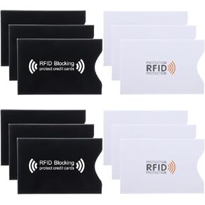 12pcs RFID Blocking Sleeves for Wallets, Credit Card Blocker Protector Sleeve Identity Card Holder Travel Safeguard Card Set for Women Men Theft Protection Sleeve(Color A)