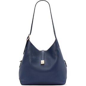 kate spade new york Deco Pebbled Leather Large Shoulder Bag, Parisian Navy