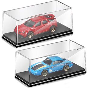 4 Pcs Clear Model Cars Display Case 4.17 x 1.81 x 1.81 Inches Fit for 1/64 Scale Acrylic Display Case Vehicles Toy Storage Collectors
