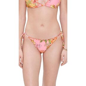 PQ Swim Women's Embroidered Lettuce Edge Tie Side Full Bikini Bottoms