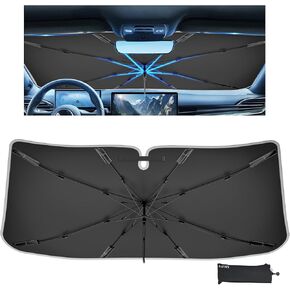 Upgraded TZQZYL Car Windshield Sun Shade,Foldable Front Window Sunshade for Medium Sedans/SUVs - Universal 57"x32", Nano-Ice-Crystal Coating Sun Shade for Car Windshield,Block UV Rays