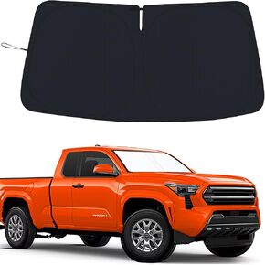 JKCOVER Front Window Windshield Sunshade Compatible with 2024 2025 Toyota Tacoma(4th Gen Tacoma) Accessories Sun Heat UV Rays Protector Foldable Sun Shade Cover Car Visor