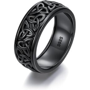 Celtic Knot Ring Sterling Silver 8mm Celtic Knot Wedding Band Ring Gift for Men Women