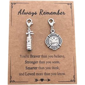 AMOBESTER Mini Fire Extinguisher Clip on Charms for Fireman Chain Necklace Bracelet