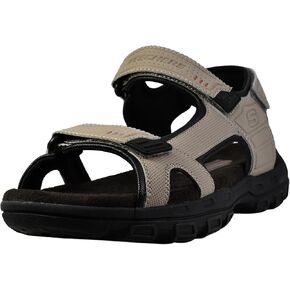 Skechers Men Garver-Louden 64487 Open Toe Sandal W/حزام إغلاق ، Taupe ، 11 EW US