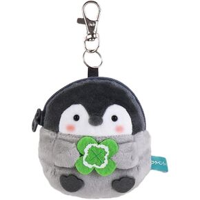 Vctitil Mini Coin Purse with Penguin Plush Earphone Bag, Coin Purse Bag Decoration Pendant Keyring, Plush Doll Pendant Trinkets