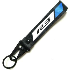 دراجة نارية Metal Key Holder Tag مع شعار الطوابع NYLON ROPE متوافق مع Yamaha YZF R3 YZFR3