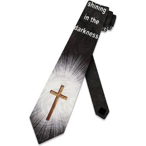 Cross Ties Mens Religious Neckties Jesus Tie for Men Faith Necktie