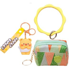 Coin Purses Keychain for women kids, Small Coin Wallet with Wrist Keychain,Cute Wrist Keychain Wallet, Mini Purse kids women