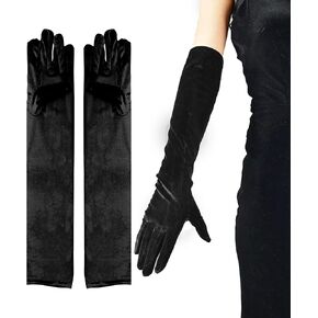 Green Velvet Gloves Costume Women Tea Party 1920s الأكمام الطويلة الأوبرا المسائية قفازات الكوع ، والملحقات 80
