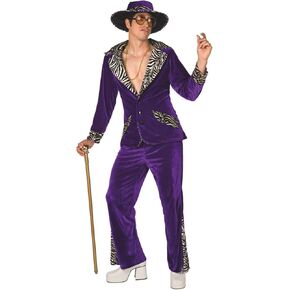 Morph Purple Pimp Costume For Men, Mens Pimp Daddy Costume, Purple Outfit for Men, Halloween Dress Up