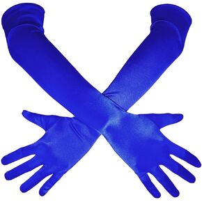 ATHX Long Opera Gloves for Women 1920s Shiny Satin Tea Party 19" Elbow Length Wedding Dancing Party Gloves