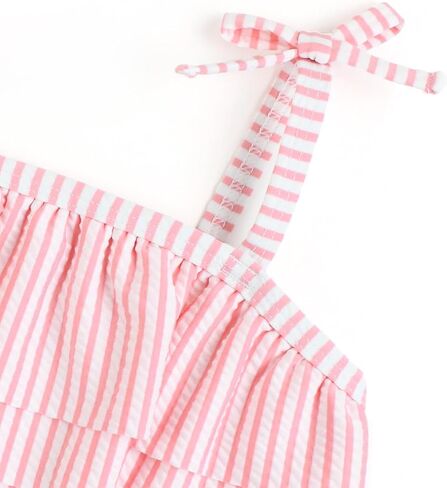 RuffleButts Periwinkle Blue Seersucker Seersucker Bow Ruffle Bikini - 3T in Saudi Arabia