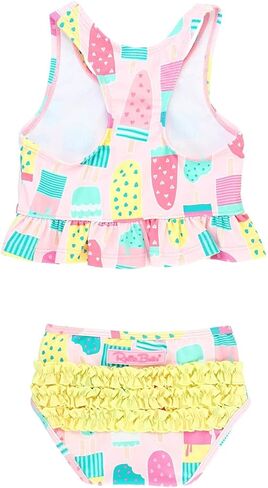 RuffleButts Periwinkle Blue Seersucker Seersucker Bow Ruffle Bikini - 3T in Saudi Arabia