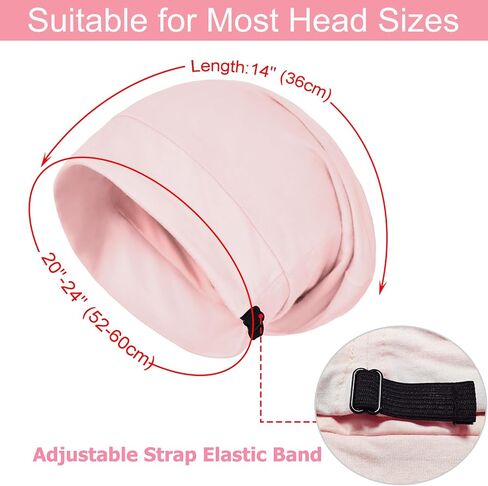 Sleep Bonnet for Women, Hair Bonnets for Sleeping, Adjustable Cooling Ice Silk Lined Sleep Cap for Curly Braids Hair Beanie in Saudi Arabia