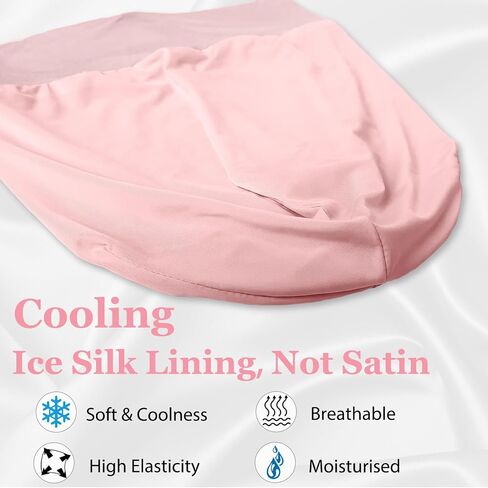 Sleep Bonnet for Women, Hair Bonnets for Sleeping, Adjustable Cooling Ice Silk Lined Sleep Cap for Curly Braids Hair Beanie in Saudi Arabia