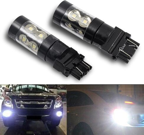 7443 7444 60SMD Switchback LED LED ، مزدوج ألوان Amber أصفر الإشارة أضواء الإشارة (مصابيح وميض) ، 6000K Xenon White Super Bright Morking Lights ، Pluge & Play ، حزمة 2 in Kuwait