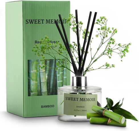 Essential Oil Reed Diffuser Set, Moroccan Amber Fragrance Diffusing Sticks with 150 mL Decorative Bottle and Preserved Flowers, Soft Aromatherapy Gift, Home or Office Décor with Gift Box in Saudi Arabia